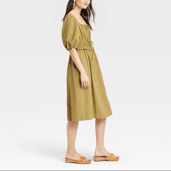 Universal Thread™ Women's Puff Short Sleeve Dress - Tribeca Green - Picture 3 of 4